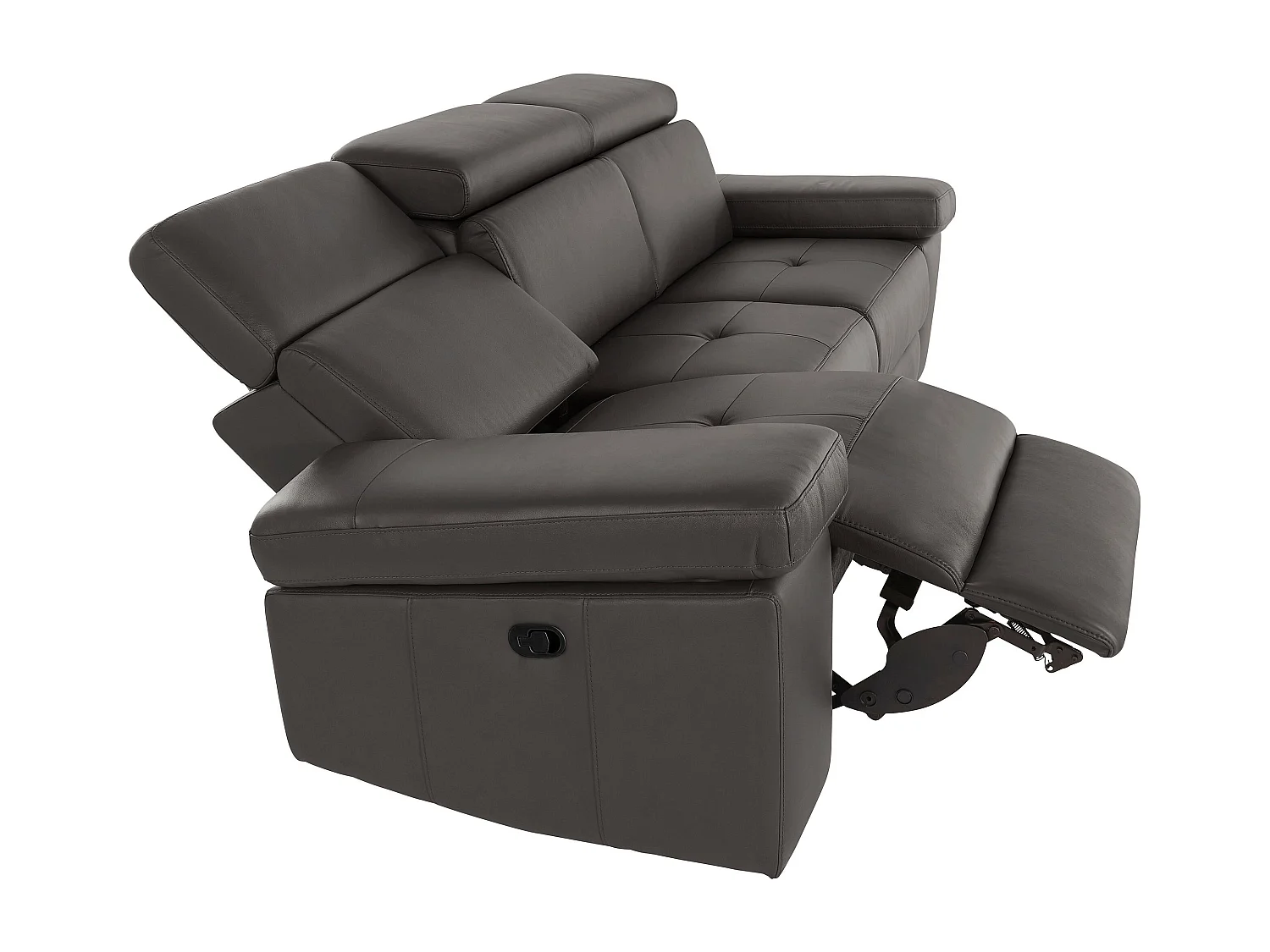 Rayland | Canapé 3 places avec fonction manuelle en PU Marron