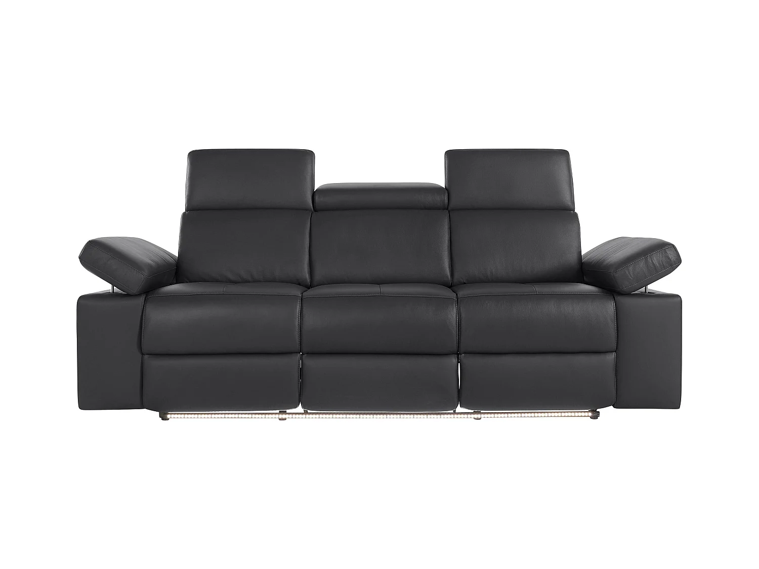Rayland | Sofa 3 zits met handbediening in zwart PU