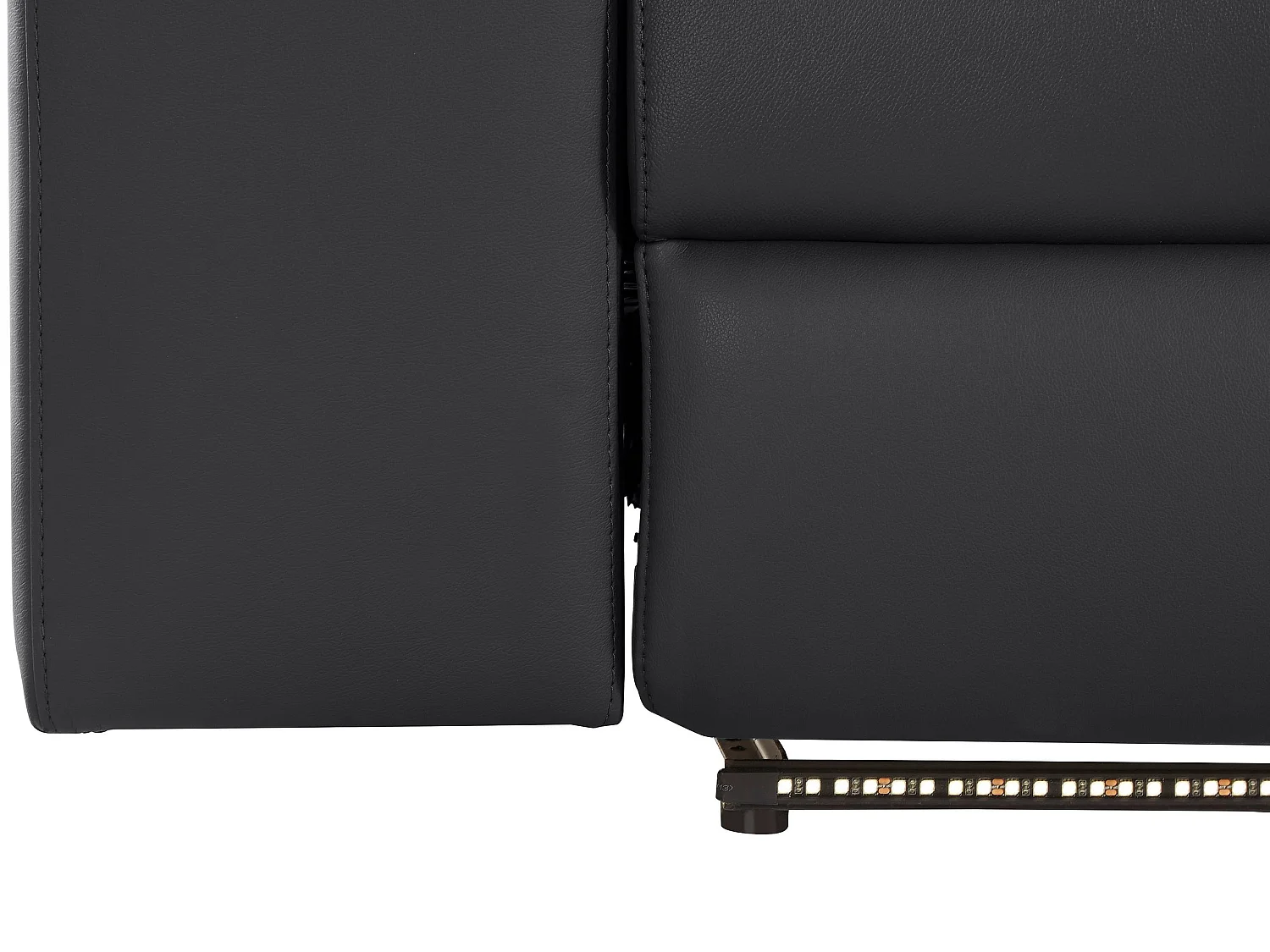 Rayland | Canapé 3 places avec fonction manuelle en PU noir