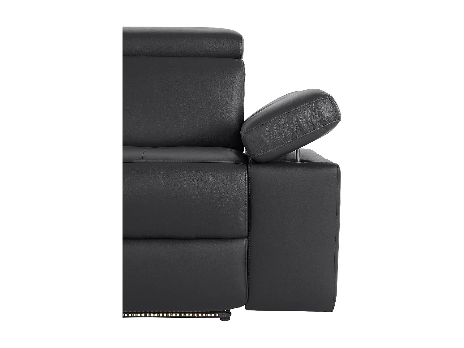 Rayland | Canapé 3 places avec fonction manuelle en PU noir