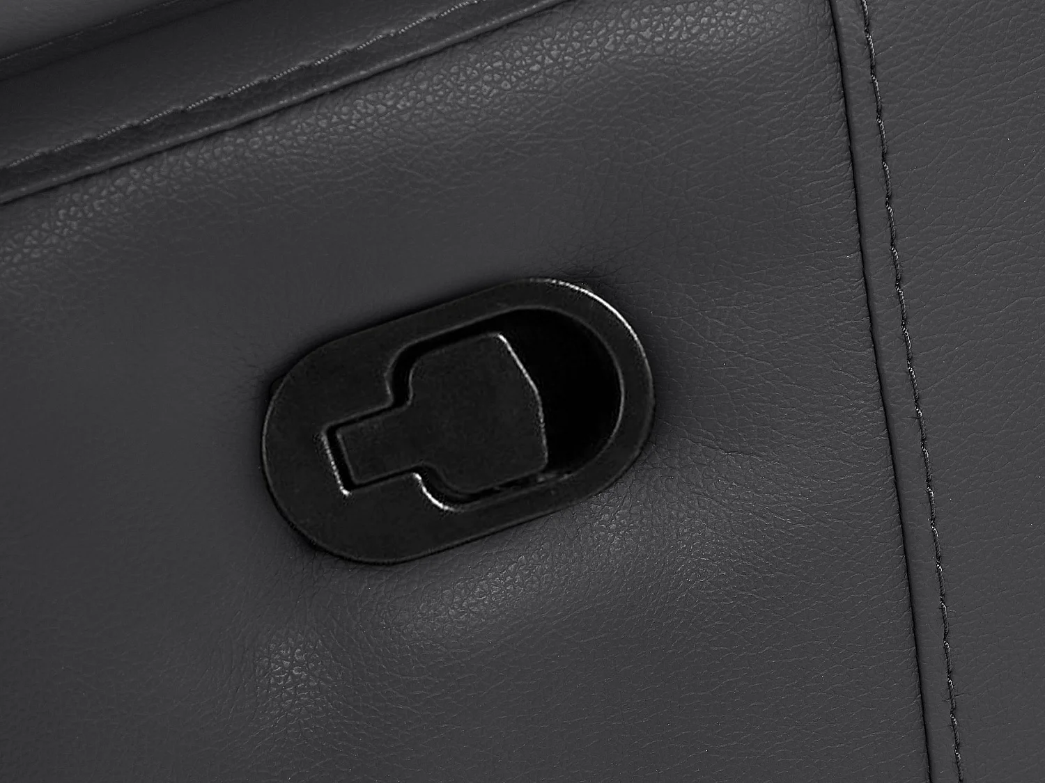 Rayland | Canapé 3 places avec fonction manuelle en PU noir