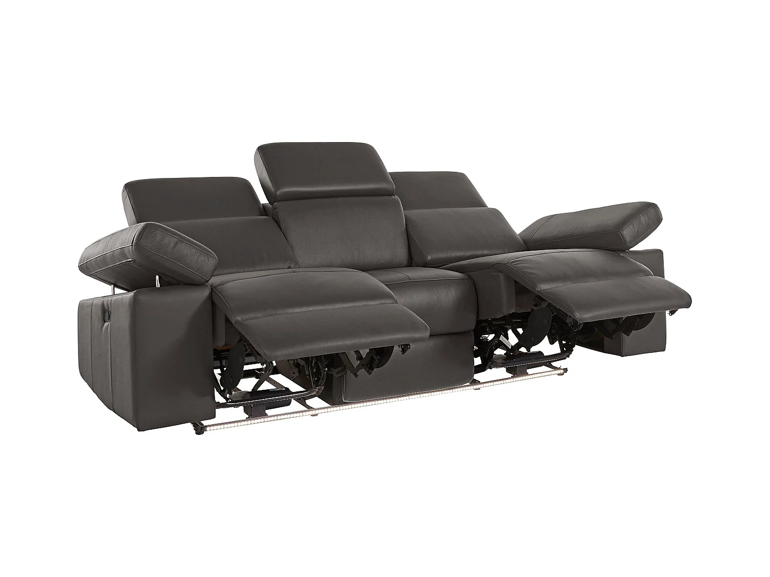 Rayland | Sofa 3-Sitzer mit manueller Funktion in PU braun