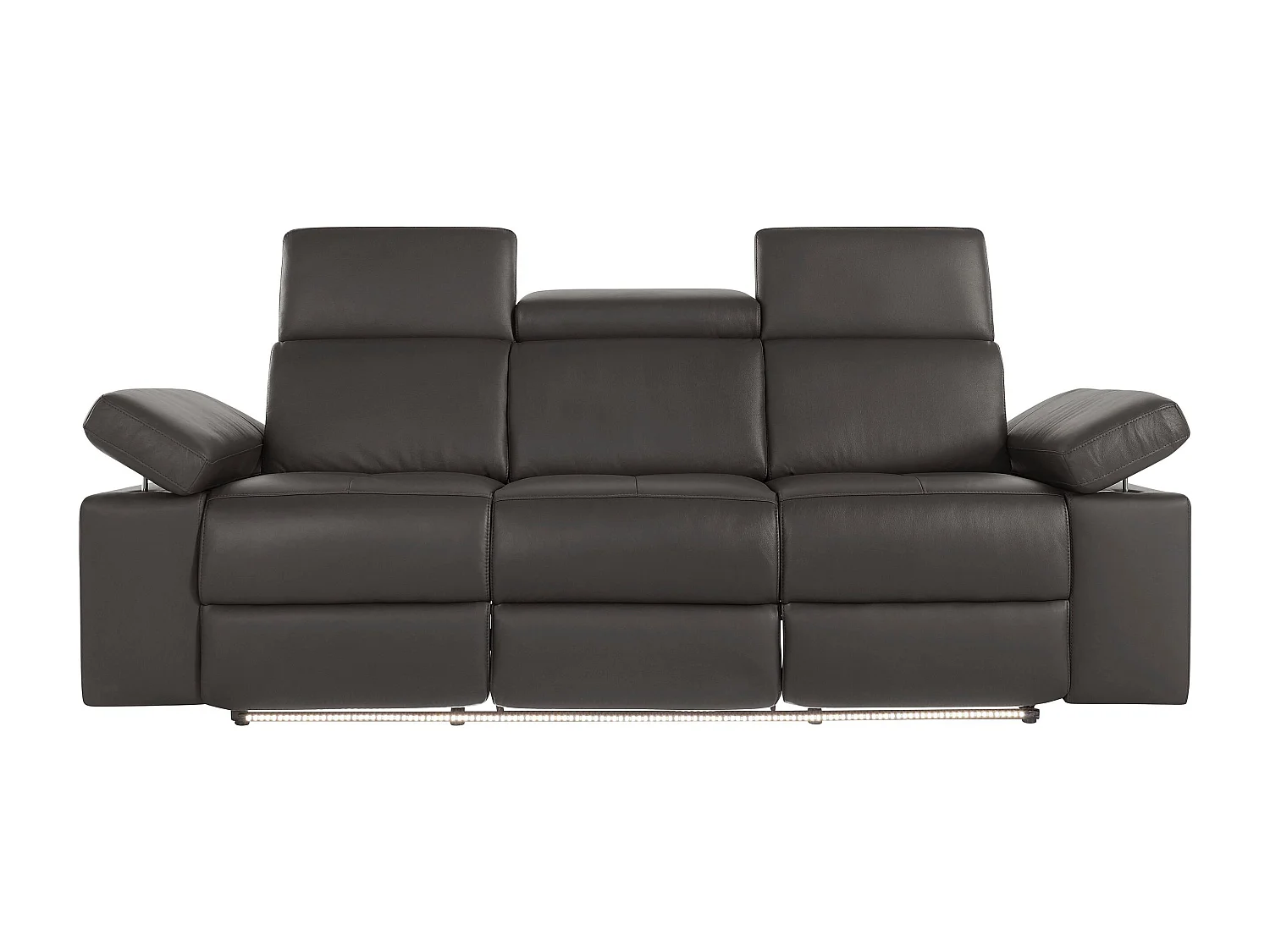 Rayland | Canapé 3 places avec fonction manuelle en PU Marron