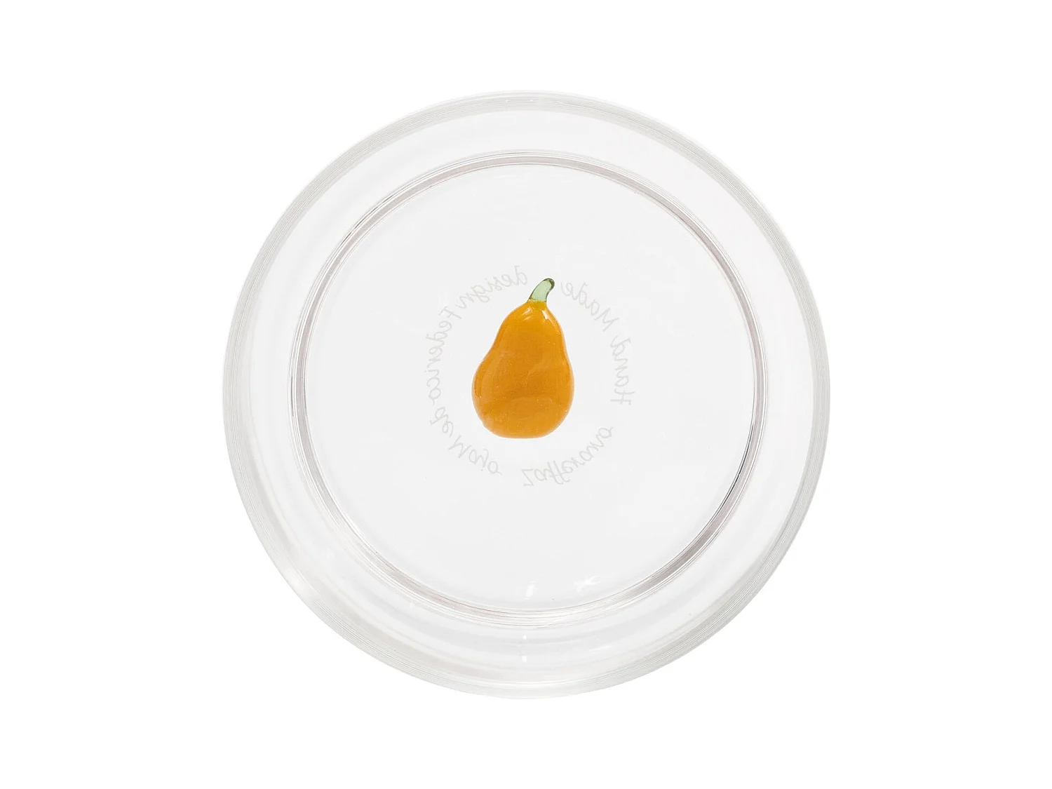 Zafferano Teca Frutta - Lot de 6 verres en verre borosilicate avec poire - Gobelet 35 cl à double fond décoré à la main, facilement lavable