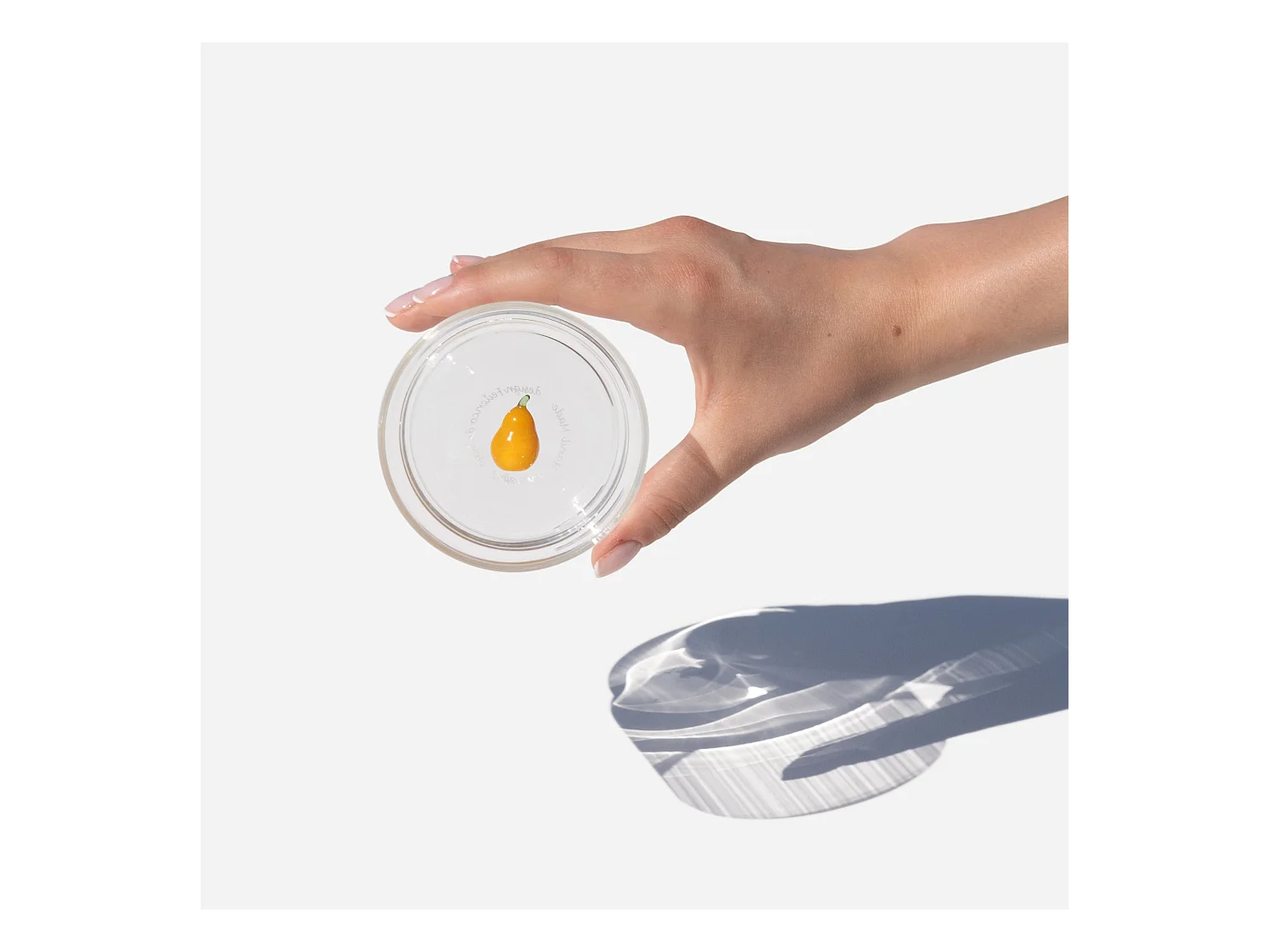 Zafferano Teca Frutta - Lot de 6 verres en verre borosilicate avec poire - Gobelet 35 cl à double fond décoré à la main, facilement lavable