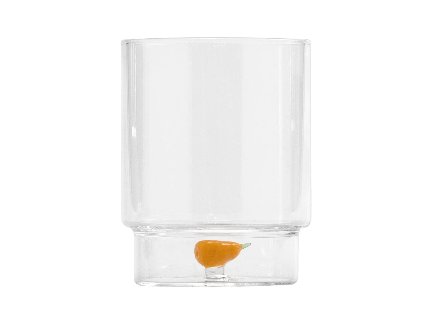 Zafferano Teca Frutta – Set mit 6 Gläsern aus Borosilikatglas mit Birne – 35 cl Becher, doppelter Boden, handdekoriert, leicht waschbar