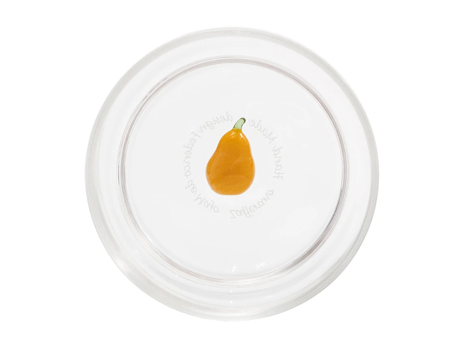 Zafferano Teca Frutta - Lot de 6 verres en verre borosilicate avec poire - Gobelet 35 cl à double fond décoré à la main, facilement lavable