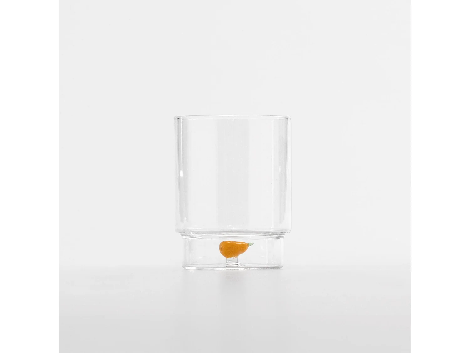 Zafferano Teca Frutta - Lot de 6 verres en verre borosilicate avec poire - Gobelet 35 cl à double fond décoré à la main, facilement lavable