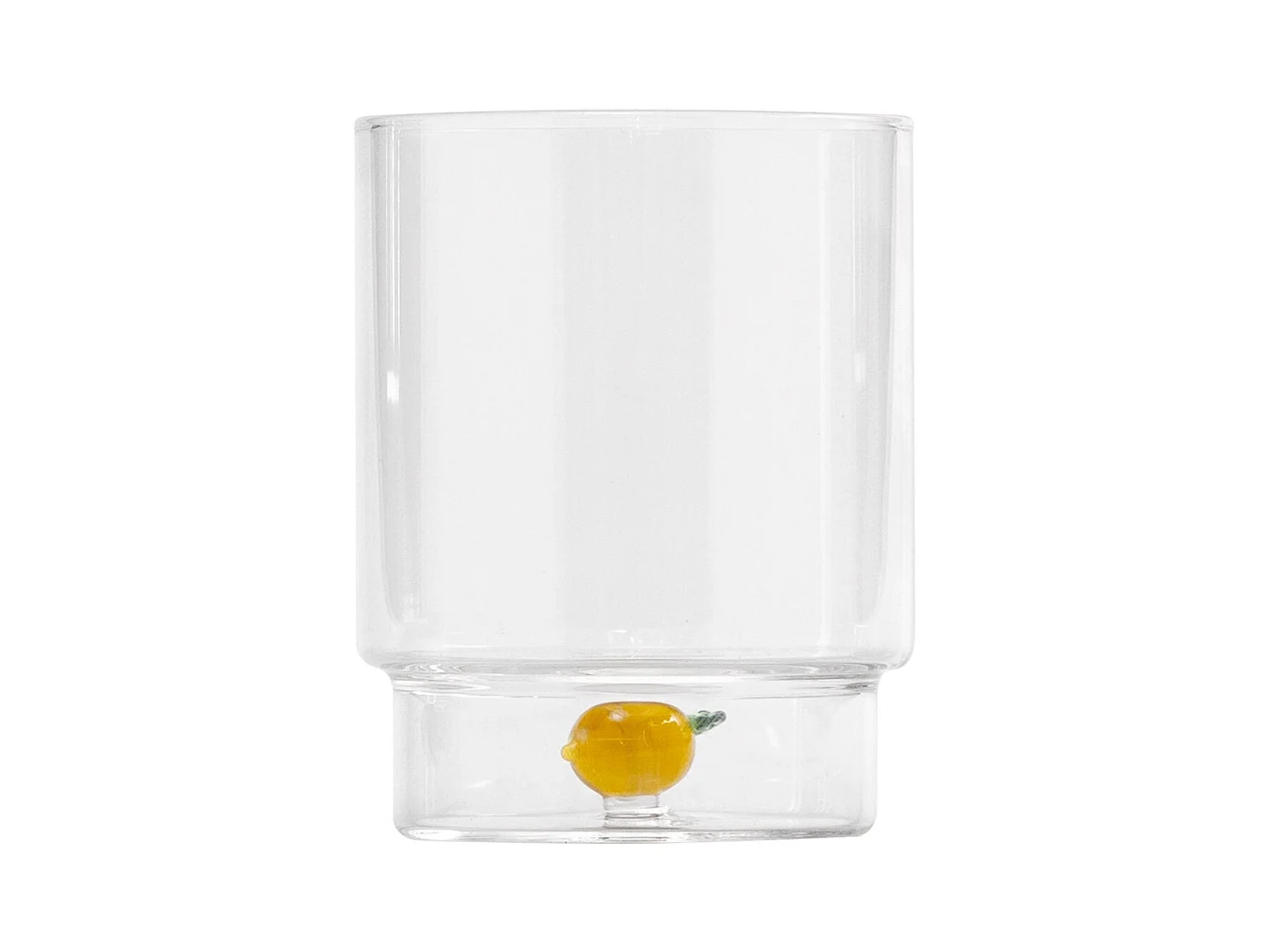 Zafferano Teca Frutta - Lot de 6 verres en verre borosilicate avec citron - Gobelet 35 cl à double fond décoré à la main, facilement lavable