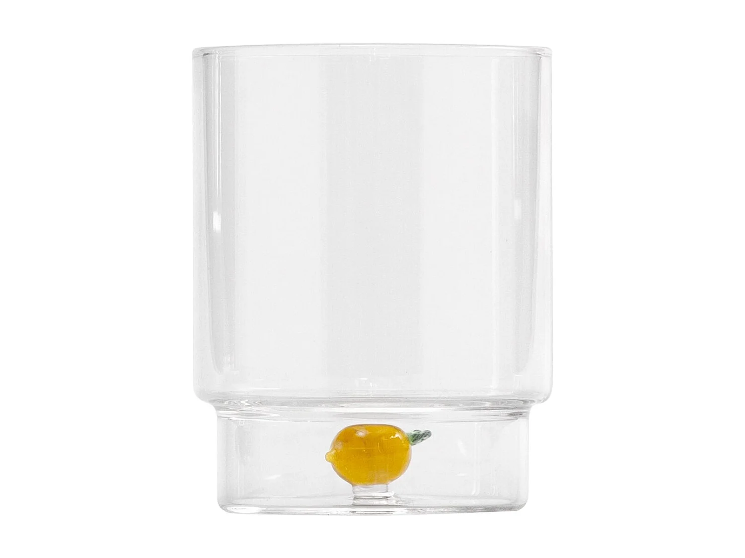 Zafferano Teca Frutta - Lot de 6 verres en verre borosilicate avec citron - Gobelet 35 cl à double fond décoré à la main, facilement lavable