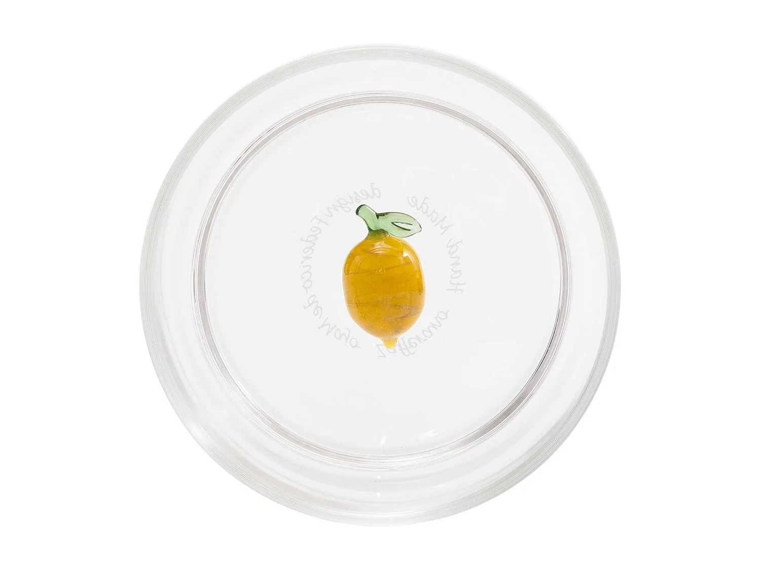 Zafferano Teca Frutta - Lot de 6 verres en verre borosilicate avec citron - Gobelet 35 cl à double fond décoré à la main, facilement lavable