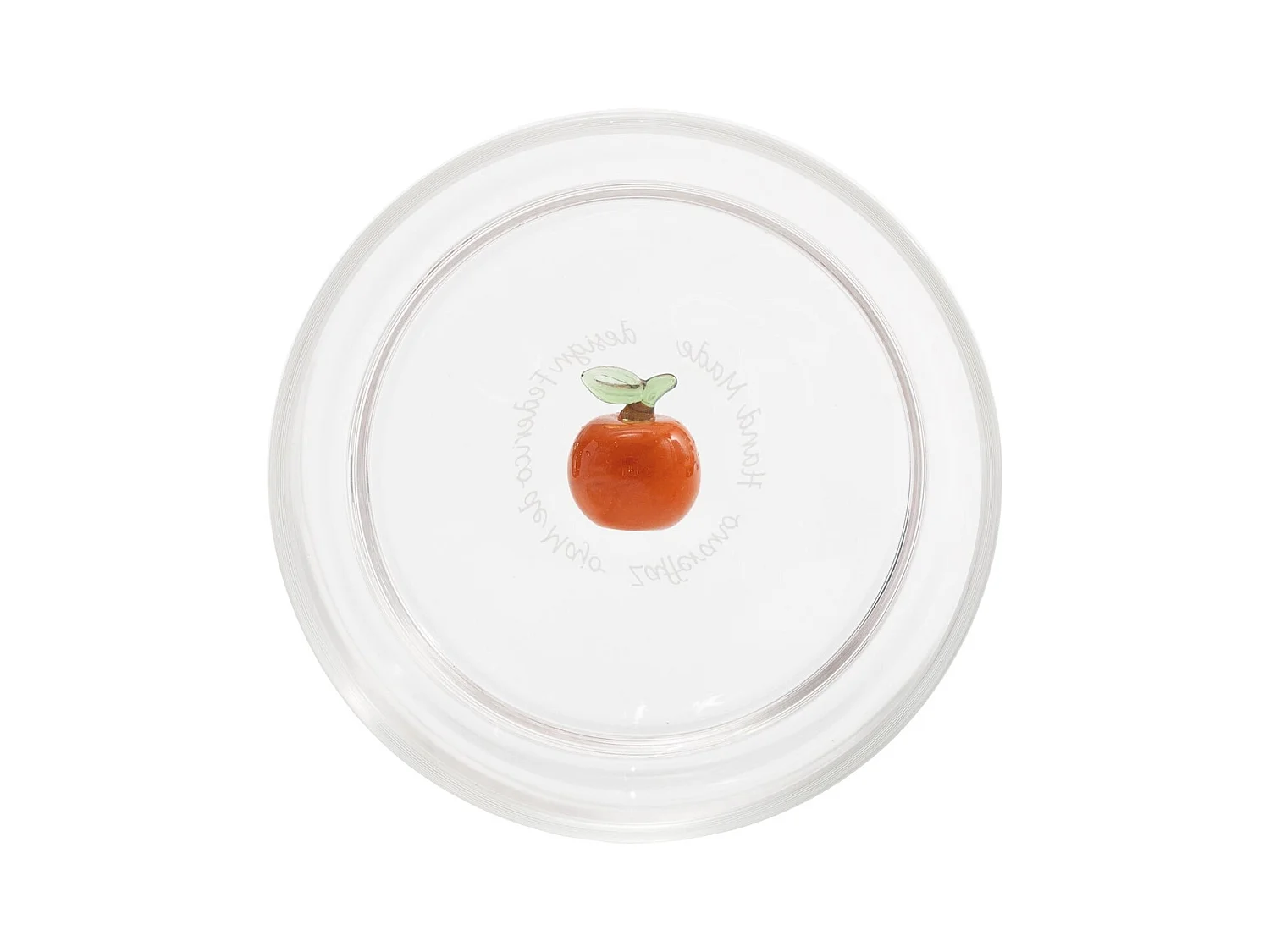 Zafferano Teca Frutta - Lot de 6 verres en verre borosilicate à l'orange - Gobelet 35 cl à double fond décoré à la main, facilement lavable