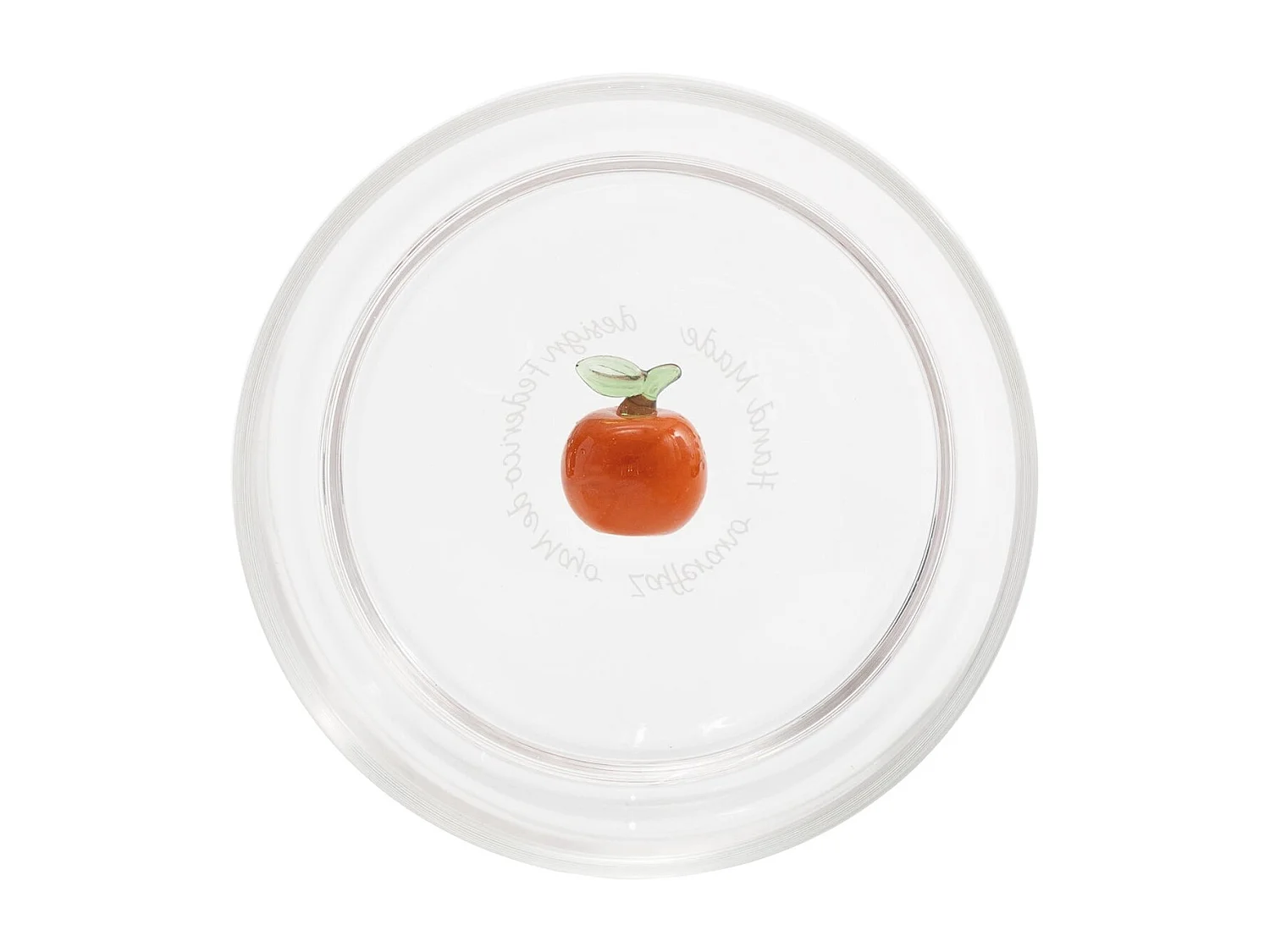 Zafferano Teca Frutta - Juego de 6 Vasos de Vidrio Borosilicato con Naranja - Vaso de 35 cl Doble Fondo Decorado a Mano, Fácilmente Lavable