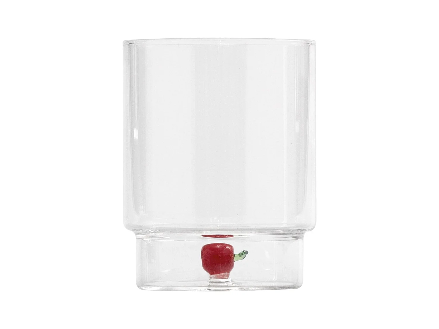 Zafferano Teca Frutta - Lot de 6 verres en verre borosilicate avec pomme - Gobelet 35 cl à double fond décoré à la main, facilement lavable