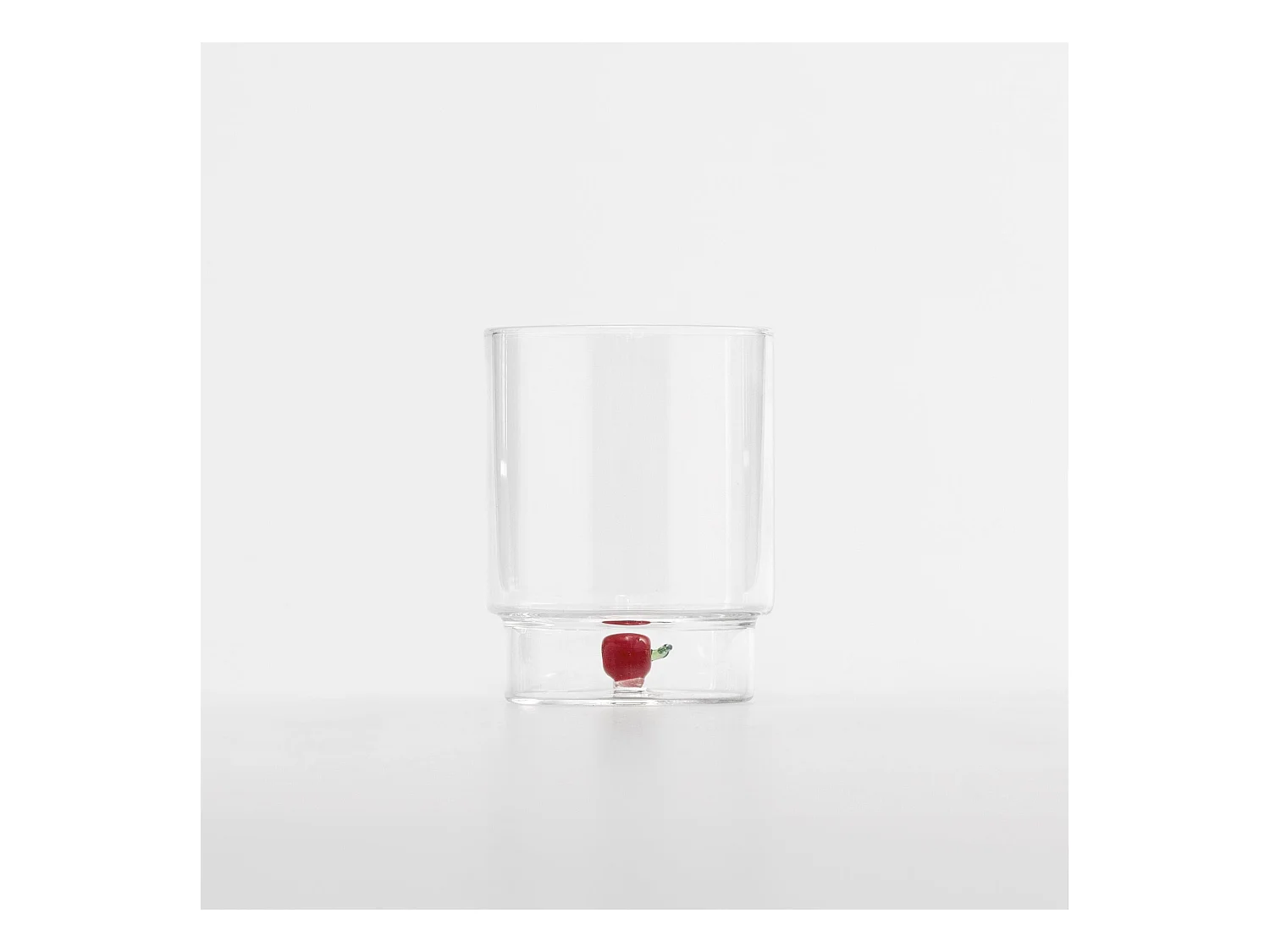 Zafferano Teca Frutta - Lot de 6 verres en verre borosilicate avec pomme - Gobelet 35 cl à double fond décoré à la main, facilement lavable
