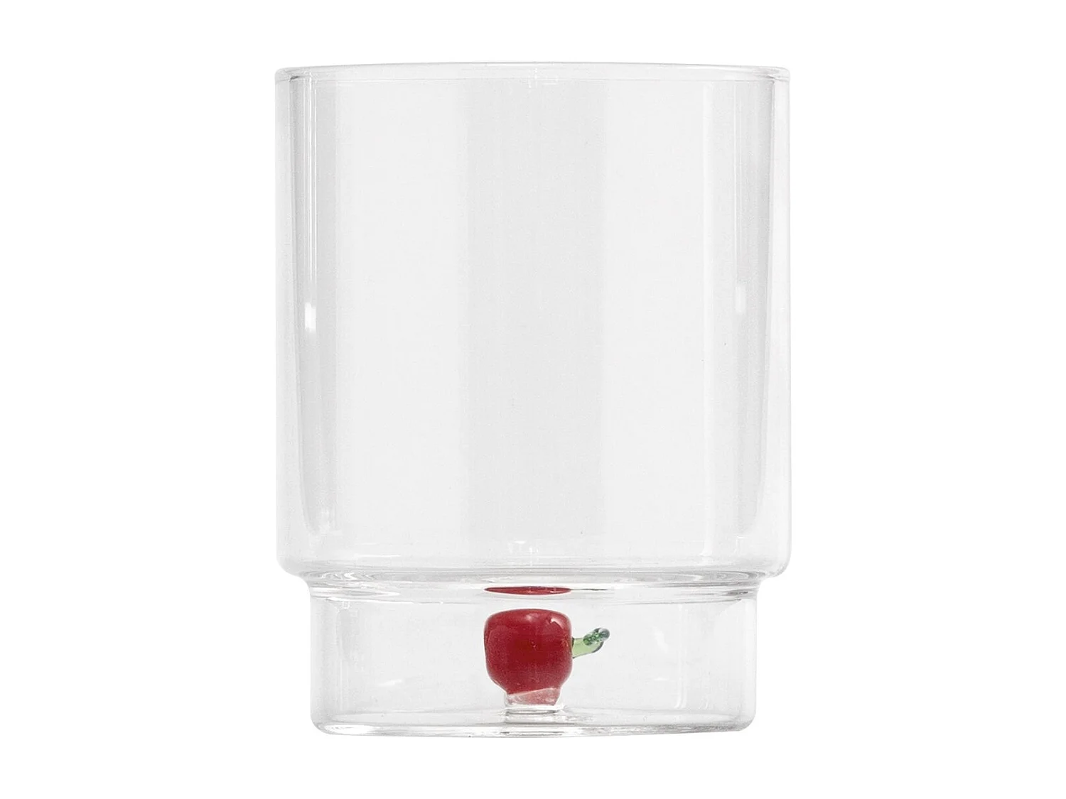 Zafferano Teca Frutta - Lot de 6 verres en verre borosilicate avec pomme - Gobelet 35 cl à double fond décoré à la main, facilement lavable