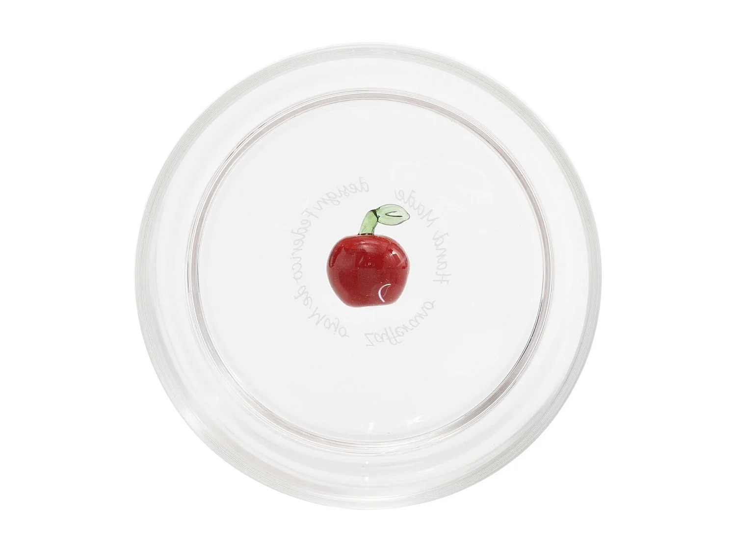 Zafferano Teca Frutta - Lot de 6 verres en verre borosilicate avec pomme - Gobelet 35 cl à double fond décoré à la main, facilement lavable