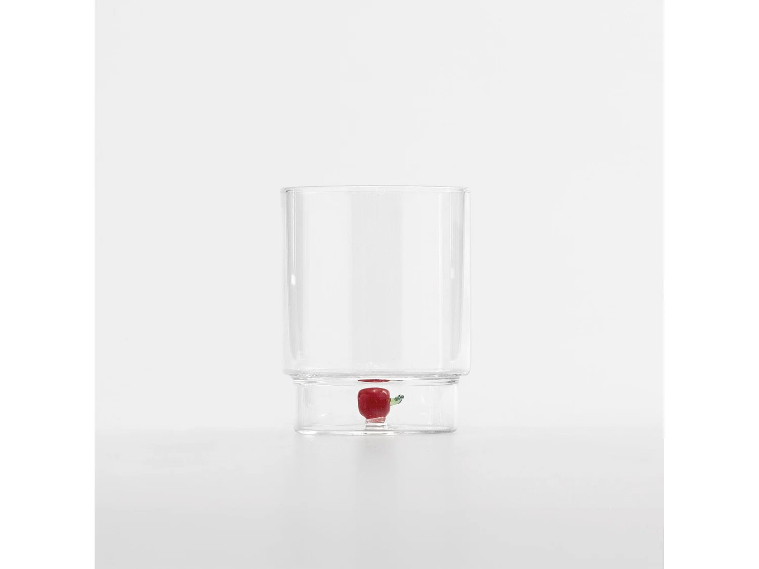 Zafferano Teca Frutta - Lot de 6 verres en verre borosilicate avec pomme - Gobelet 35 cl à double fond décoré à la main, facilement lavable