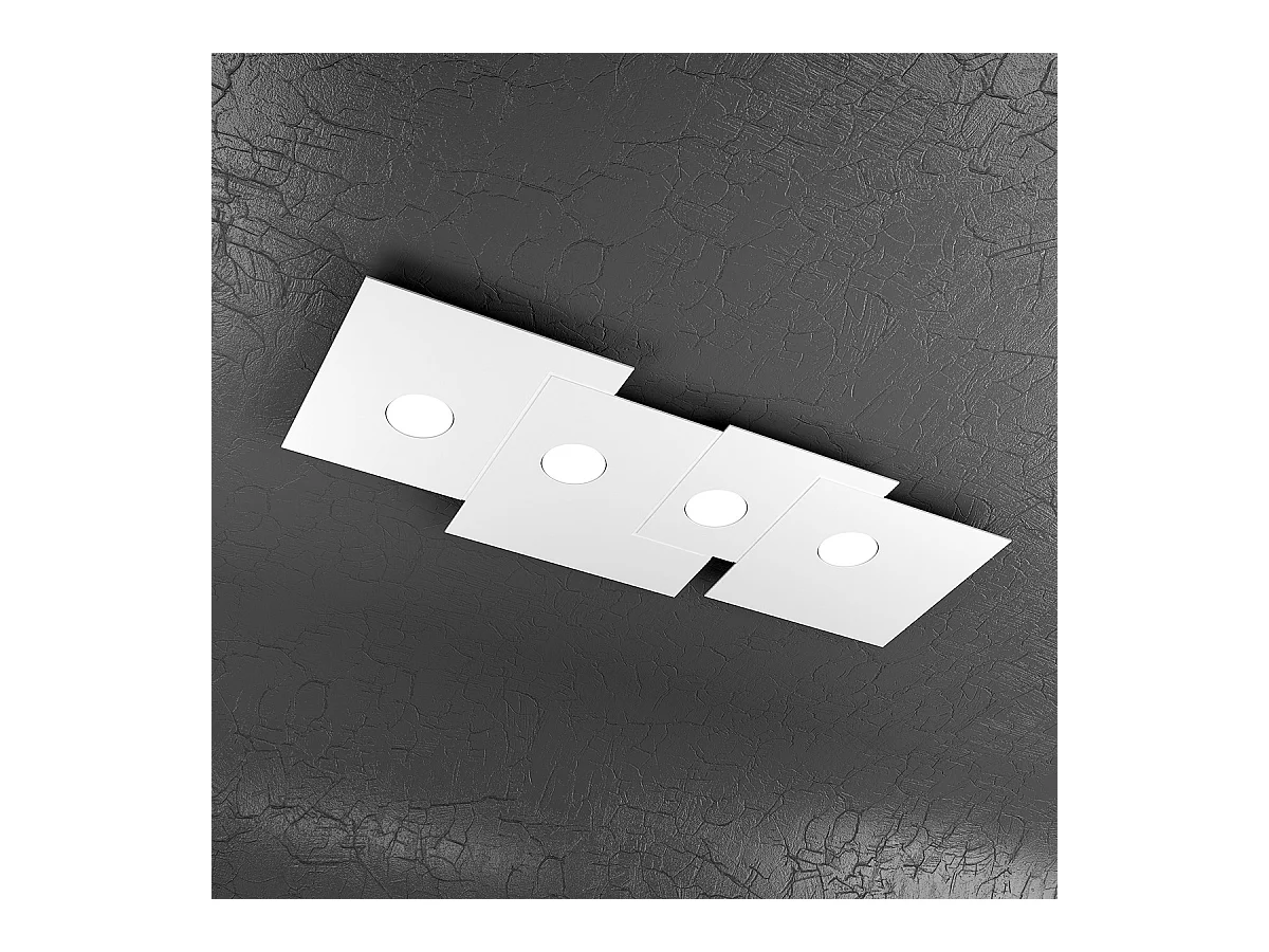 Plafonnier rectangulaire Toplight 4 lumières Plate avec culot GX53, structure anthracite, design moderne 86x37x3cm