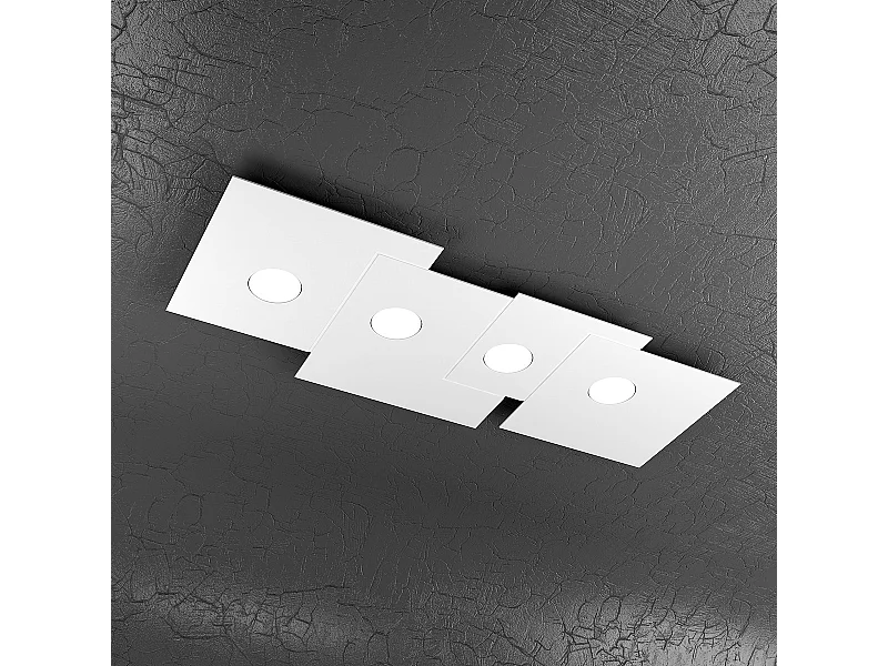 Toplight 4-flammige rechteckige Deckenleuchte Platte mit GX53-Fassung, anthrazitfarbene Struktur, modernes Design 86x37x3cm