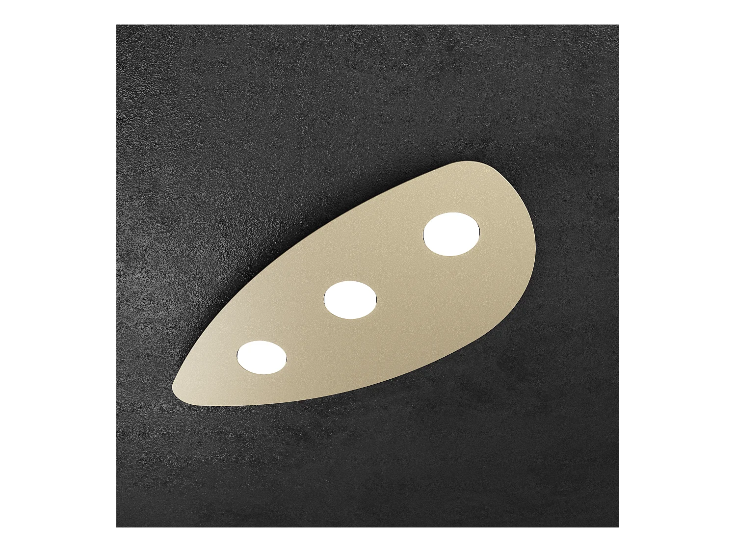 Plafonnier Toplight Shape 3 lumières max 9W avec culot GX53, structure couleur sable, design moderne 60x38x3cm