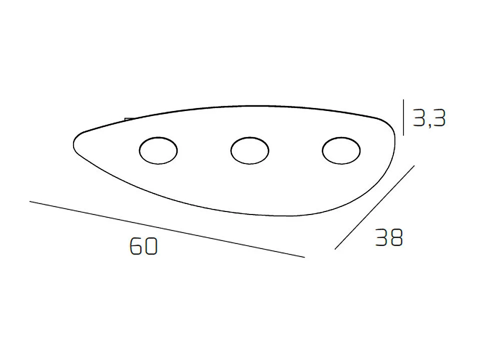 Toplight Shape Deckenleuchte 3 Lichter max 9W mit GX53-Fassung, sandfarbene Struktur, modernes Design 60x38x3cm