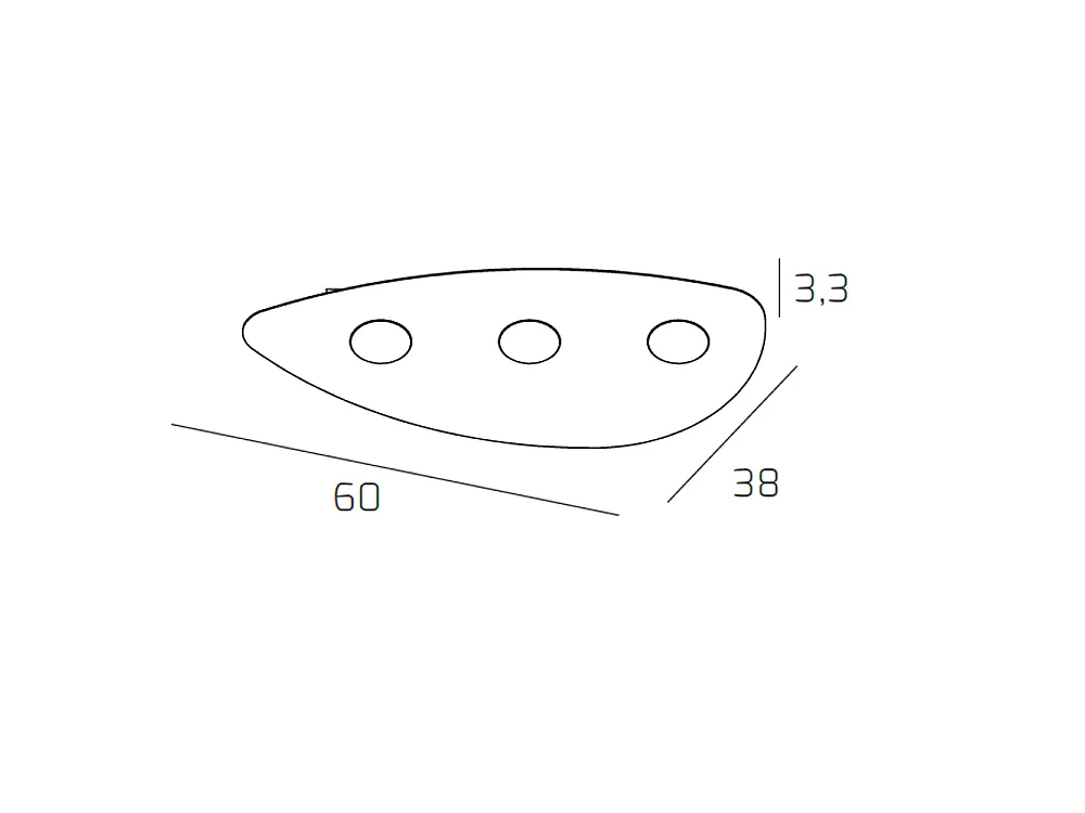 Toplight Shape ceiling light, 3 lights max 9W with GX53 socket, sand-coloured structure, modern design 60x38x3cm