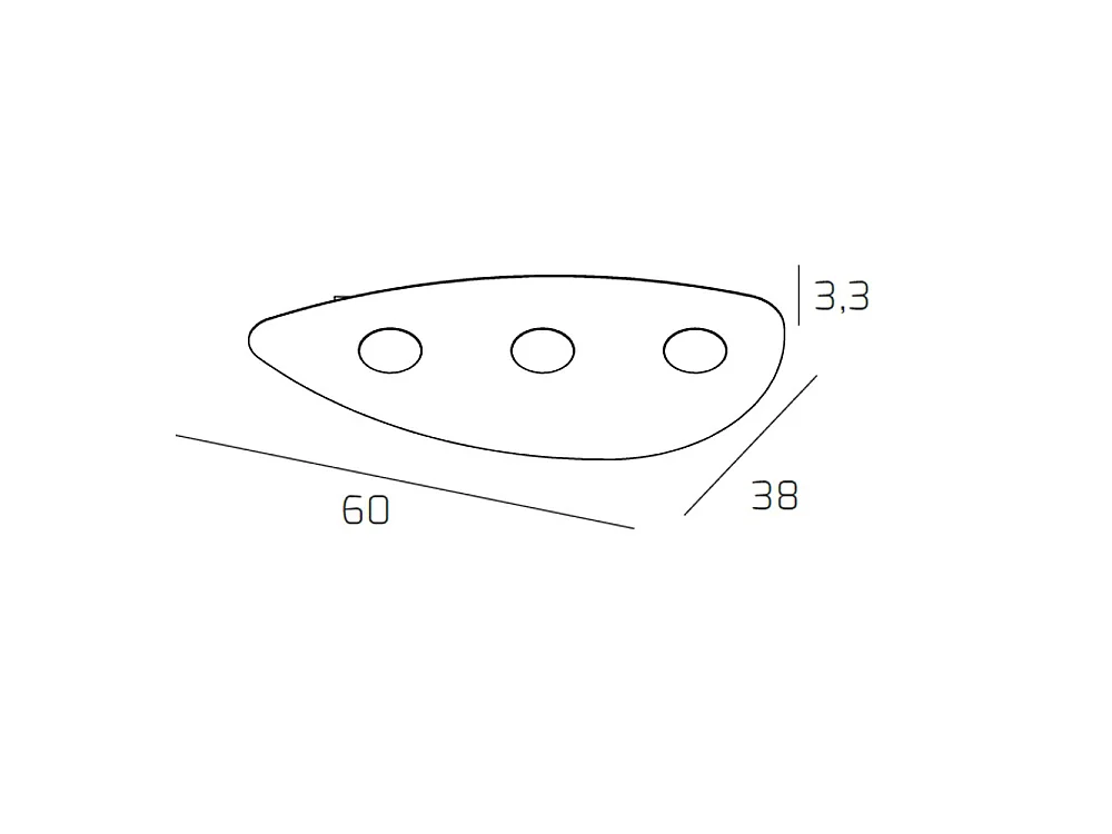 Toplight Shape ceiling light, 3 lights max 9W with GX53 socket, sand-coloured structure, modern design 60x38x3cm