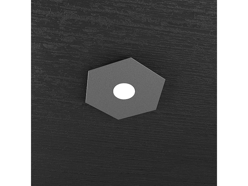 Plafonnier Hexagonal Toplight Hexagon 1 lumière avec douille GX53, structure couleur anthracite, design moderne 25x29x3cm