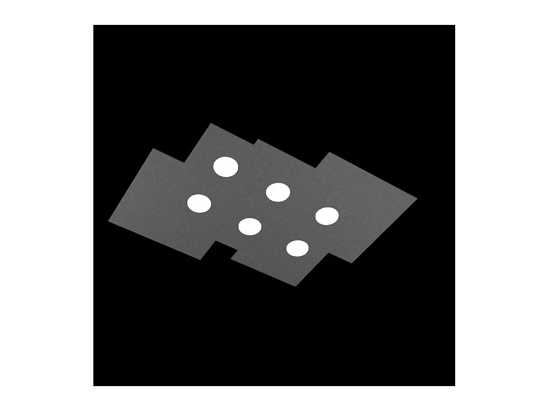 Toplight 6-flammige rechteckige Deckenleuchte Plate mit GX53-Fassung, anthrazitfarbene Struktur, modernes Design 77x59x3cm