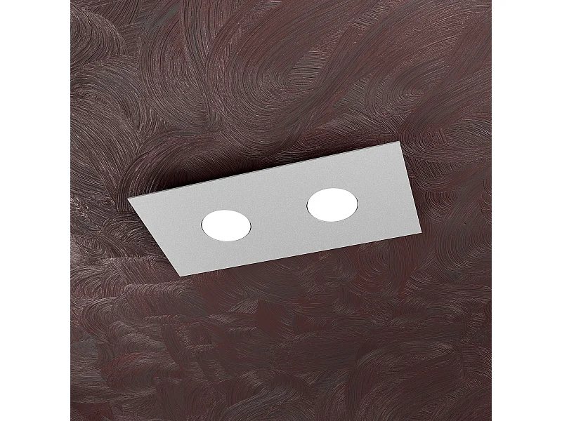 Toplight 2-flammige rechteckige Deckenleuchte Area mit GX53-Fassung, graue Struktur, modernes Design 40x20x3cm