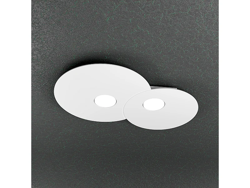Toplight 2-flammige runde Deckenleuchte Cloud mit GX53-Fassung, weiße Struktur, modernes Design 50x35x3cm