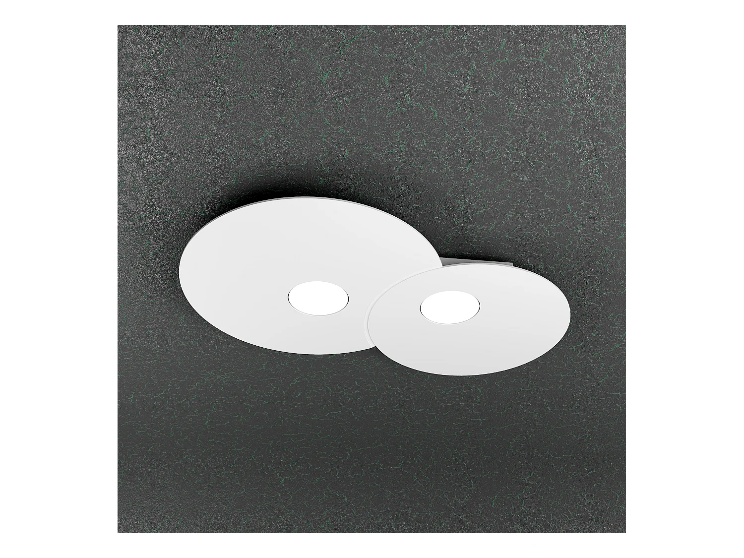 Plafonnier rond Toplight Cloud 2 lumières avec douille GX53, structure blanche, design moderne 50x35x3cm