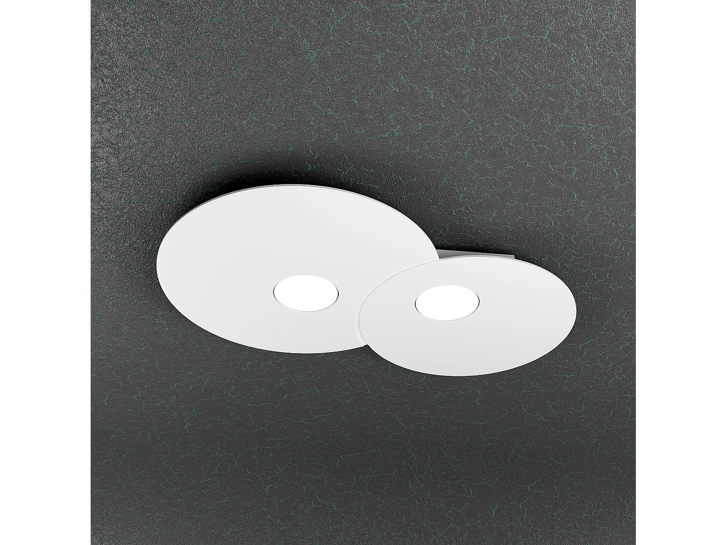 Toplight 2-flammige runde Deckenleuchte Cloud mit GX53-Fassung, weiße Struktur, modernes Design 50x35x3cm