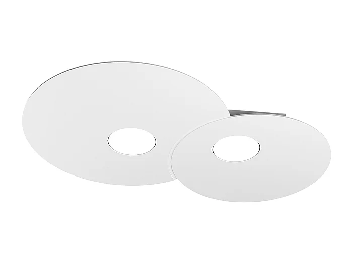 Plafonnier rond Toplight Cloud 2 lumières avec douille GX53, structure blanche, design moderne 50x35x3cm