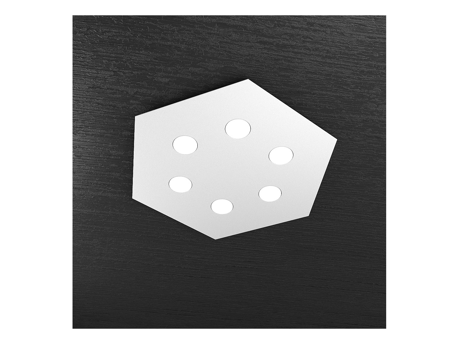 Plafonnier Hexagonal Toplight Hexagon 6 lumières max 9W avec douille GX53, structure grise, design moderne 60x69x3cm