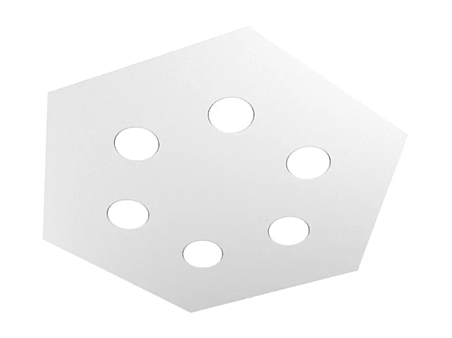 Plafonnier Hexagonal Toplight Hexagon 6 lumières max 9W avec douille GX53, structure grise, design moderne 60x69x3cm
