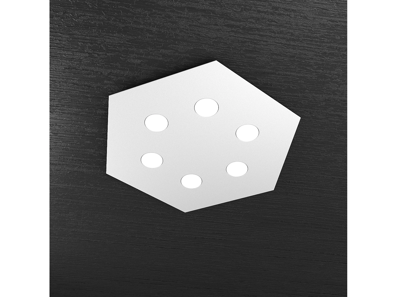 Toplight Hexagonal ceiling light, 6 lights max 9W with GX53 socket, grey structure, modern design 60x69x3cm