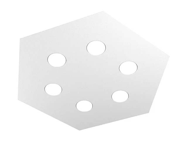 Plafonnier Hexagonal Toplight Hexagon 6 lumières max 9W avec douille GX53, structure grise, design moderne 60x69x3cm