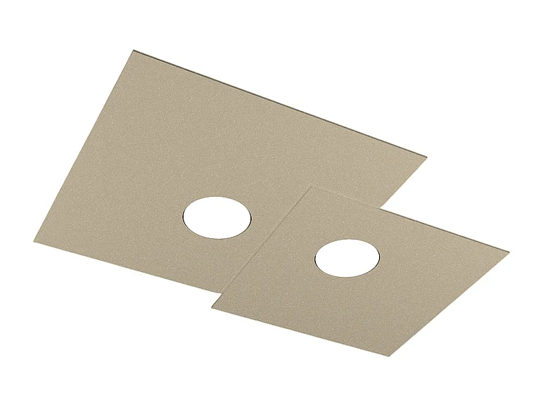Toplight 2-flammige quadratische Deckenleuchte Platte mit GX53-Fassung, sandfarbene Struktur, modernes Design 50x35x3cm