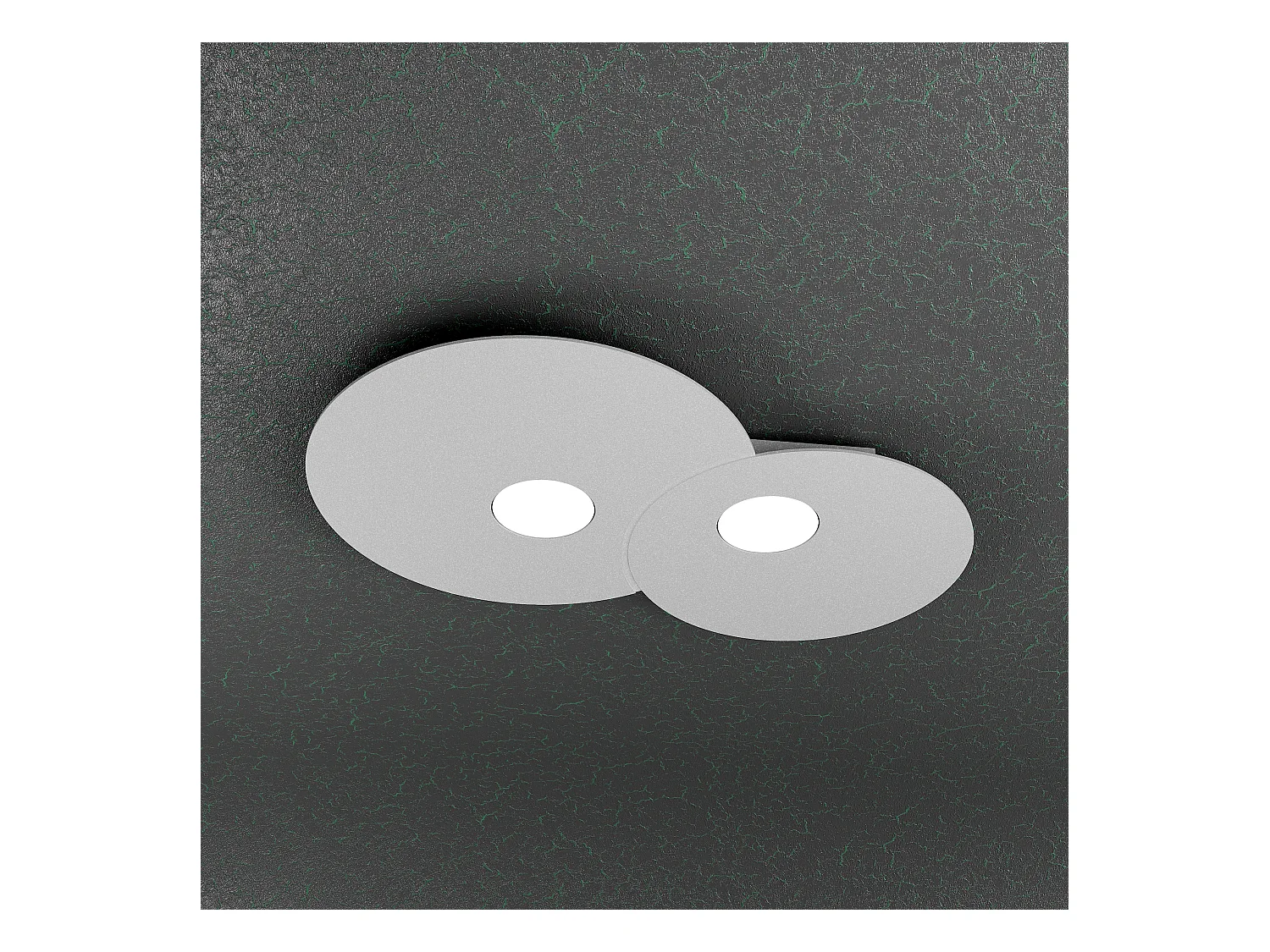 Plafonnier rond Toplight Cloud 2 lumières avec douille GX53, structure grise, design moderne 50x35x3cm
