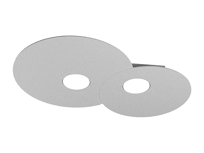 Plafonnier rond Toplight Cloud 2 lumières avec douille GX53, structure grise, design moderne 50x35x3cm