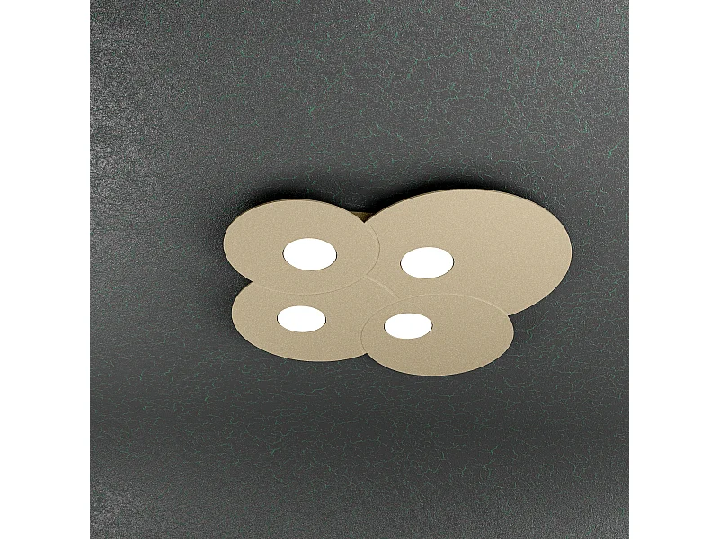 Toplight Cloud 4-flammige runde Deckenleuchte mit GX53-Fassung, sandfarbene Struktur, modernes Design 49x48x3cm