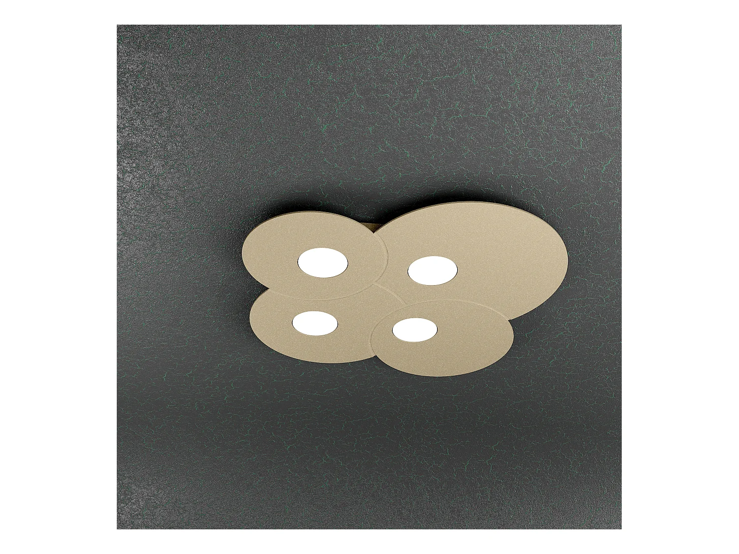 Plafonnier rond Toplight Cloud 4 lumières avec douille GX53, structure couleur sable, design moderne 49x48x3cm