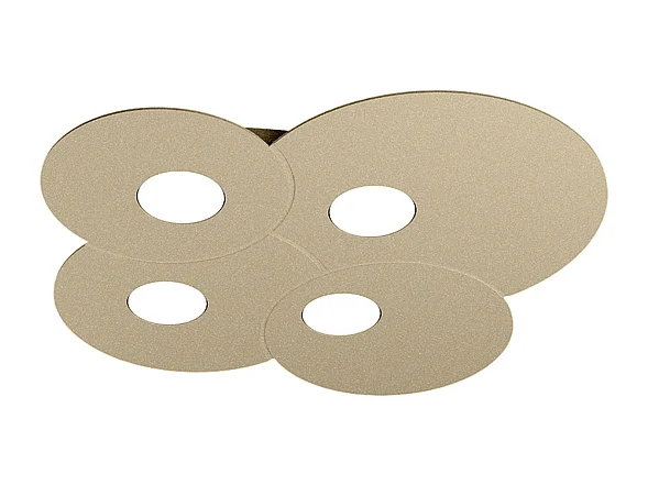 Toplight Cloud 4-flammige runde Deckenleuchte mit GX53-Fassung, sandfarbene Struktur, modernes Design 49x48x3cm