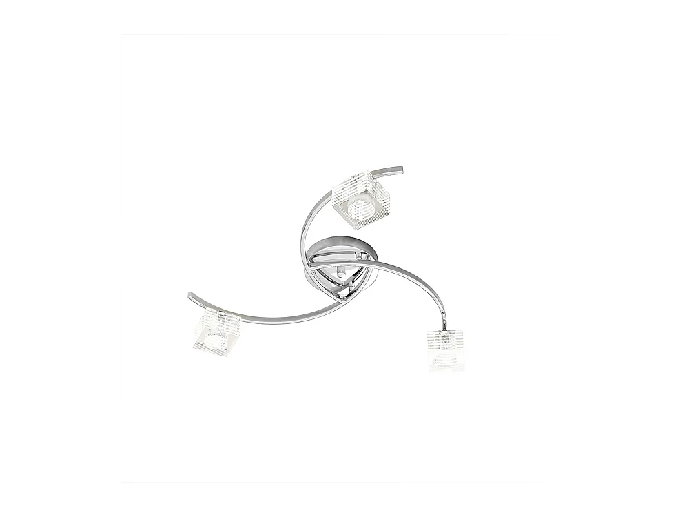 Plafonnier Toplight Metropolitan 3 lumières avec douille G9, structure chromée et verre travaillé, design moderne 50x50x12cm