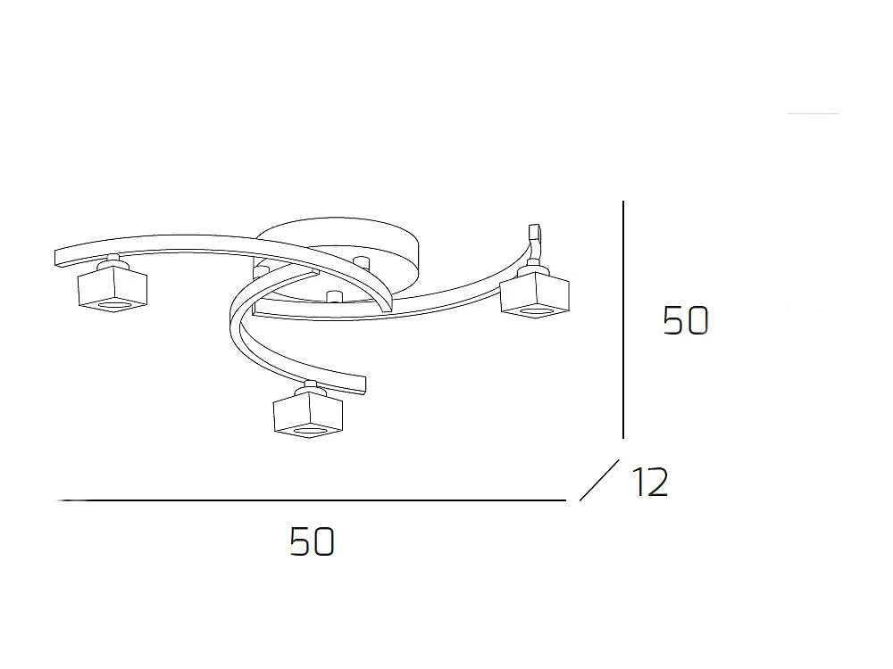 Toplight Metropolitan 3-lichts plafondlamp met G9-fitting, chromen structuur en bewerkt glas, modern design 50x50x12cm