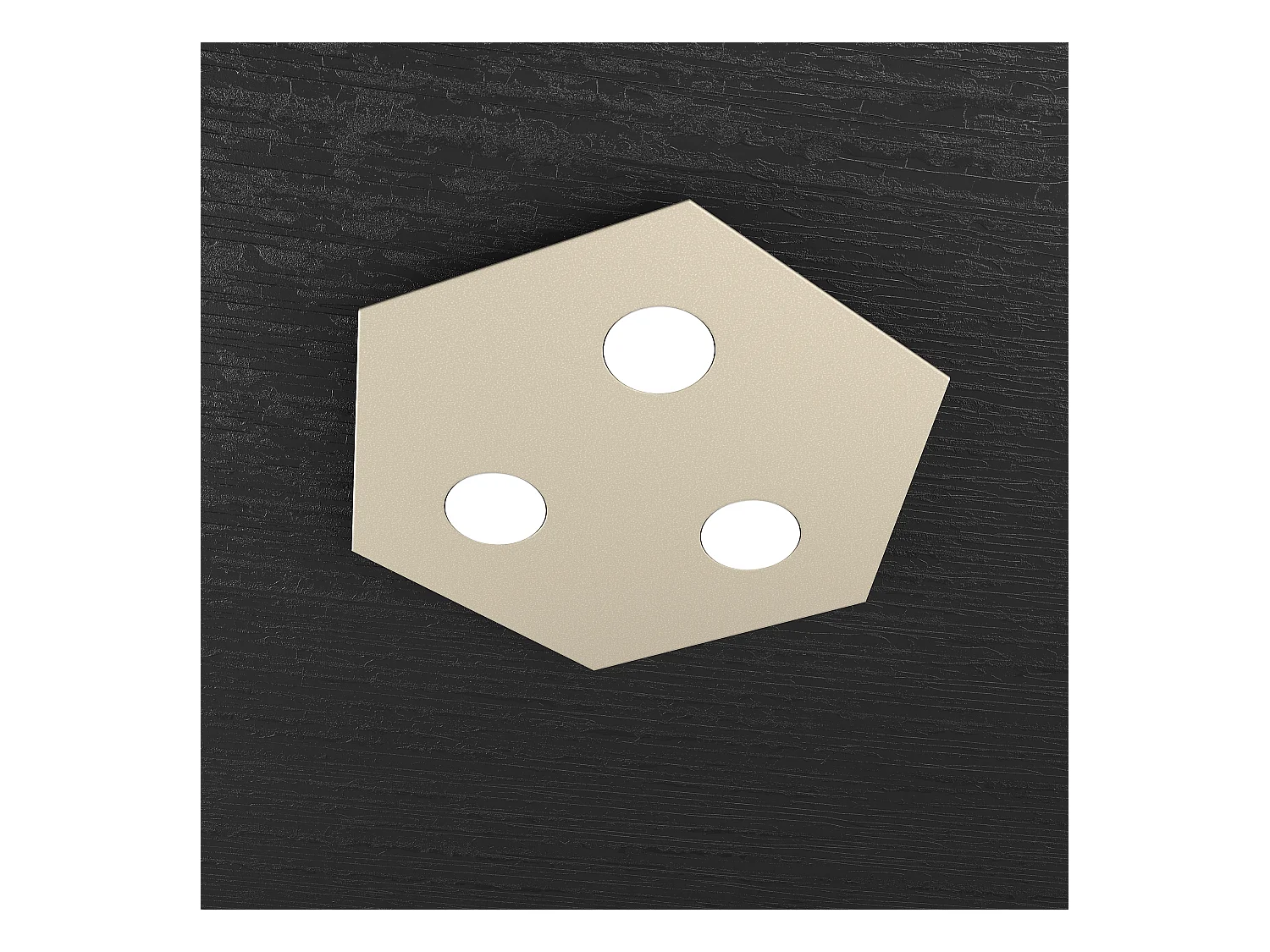 Plafonnier Hexagonal Toplight Hexagon 3 lumières max 9W avec douille GX53, structure couleur sable, design moderne 40x46x3cm