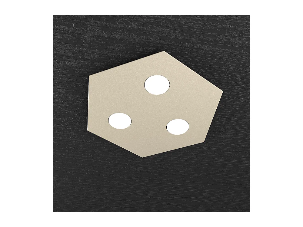 Plafonnier Hexagonal Toplight Hexagon 3 lumières max 9W avec douille GX53, structure couleur sable, design moderne 40x46x3cm