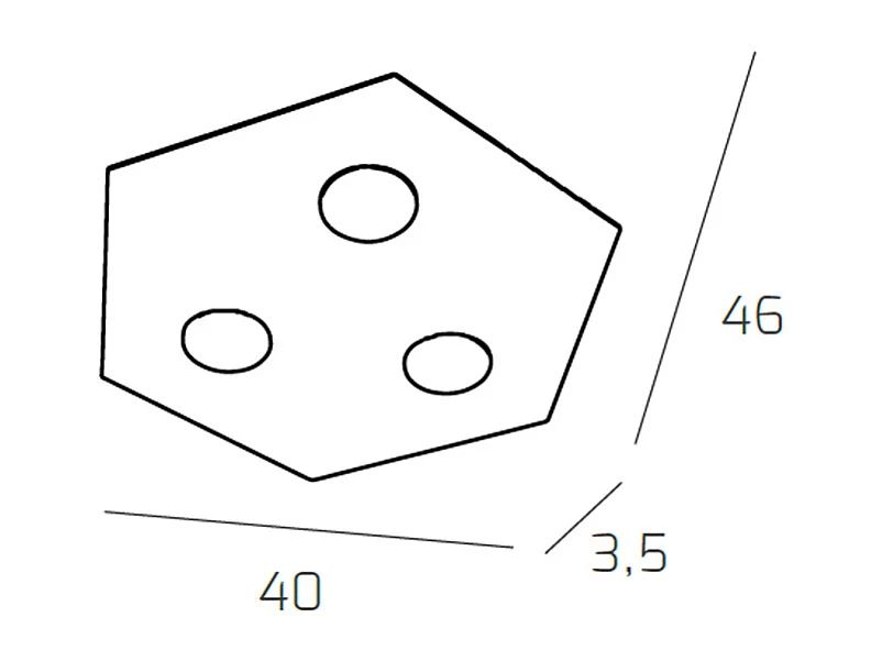 Toplight Hexagonal Deckenleuchte Hexagon 3 Lichter max 9W mit GX53-Fassung, sandfarbene Struktur, modernes Design 40x46x3cm